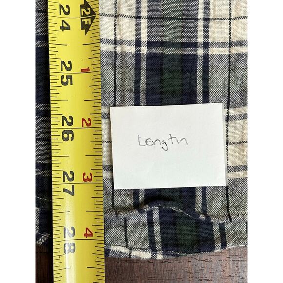 A.P.C. Cotton Linen Plaid Shirt Navy Green Cream Small - Picture 8 of 8